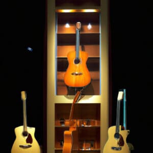 An image showcasing the stunning DisplayGifts Acoustic Guitar Cabinet