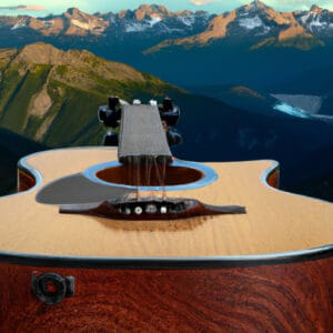 An image showcasing the Martin Backpacker, a compact and durable acoustic guitar perfect for adventurers and travelers