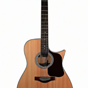An image showcasing the Taylor 214ce Grand Auditorium, featuring its elegant solid Sitka spruce top, layered rosewood back and sides, sleek ebony fretboard, and the iconic Taylor headstock with chrome tuners