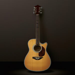 An image capturing the elegant contours of the Yamaha FS830, showcasing its flawless sunburst finish, rich tonewoods, and intricate mother-of-pearl inlays, exuding a harmonious blend of beauty and craftsmanship