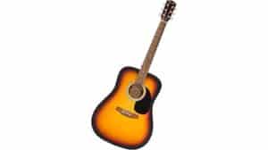 Acrylic acoustic guitar with sunburst finish, ideal for music lovers and beginners, showcasing high-quality musical instrument technology.