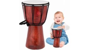 mini wooden toy drum