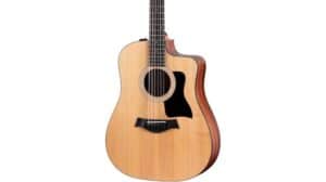Sleek acoustic guitar with natural wood finish, ideal for music enthusiasts and professional musicians. Perfect for performances, recording, and casual playing.