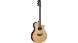 High-quality acoustic guitar with cutaway design, perfect for music enthusiasts and professionals. Ideal for live performances and studio recordings, featuring a rich sound and durable build.