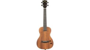 High-quality wooden acoustic guitar perfect for beginners and professionals, featuring a warm tone, ergonomic design, and integrated tuner for easy tuning on the go.