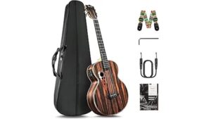 caramel ebony wood ukulele