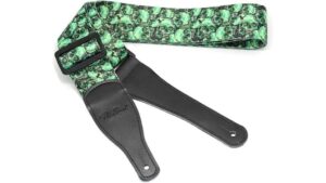 green skull guitar strap