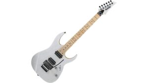 High-quality electric guitar with a sleek white finish, perfect for professional and amateur musicians. Designed for versatile sound and durability.