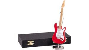 mini red electric guitar