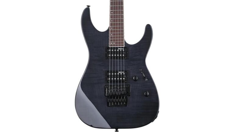 sleek powerful electric guitar