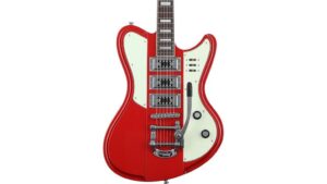 vintage red electric guitar