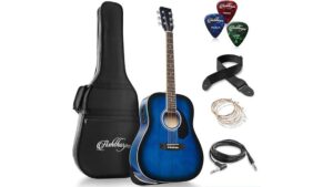 blue acoustic electric guitar bundle