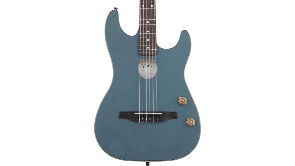 blue nylon godin guitar