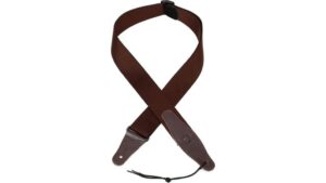 brown leather guitar strap