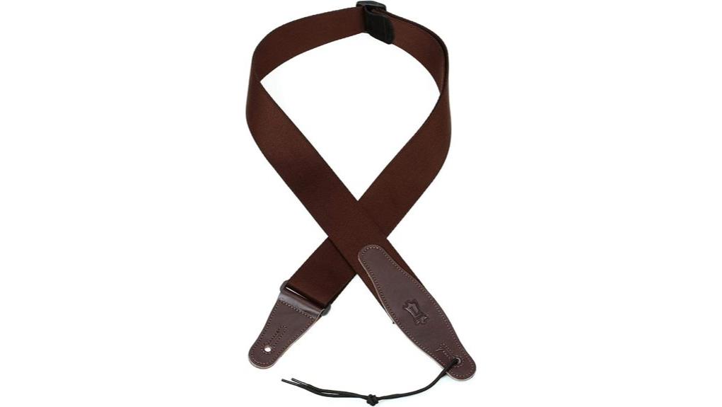 brown leather guitar strap