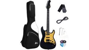 budget friendly black electric guitar