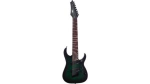 green sunburst electric guitar