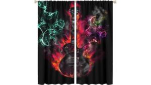 guitar themed blackout curtains
