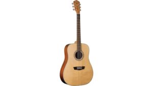 High-quality wooden acoustic guitar for music lovers and professional musicians, ideal for performances and practice.